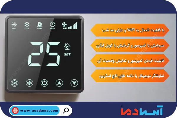 ترموستات روکار فن کویل و داکت اسپلیت